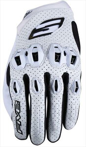FIVE �t�@�C�u 3841300107337 STUNT EVO2 LEATHER : WHITE XL �O���[�u �o�C�N�p