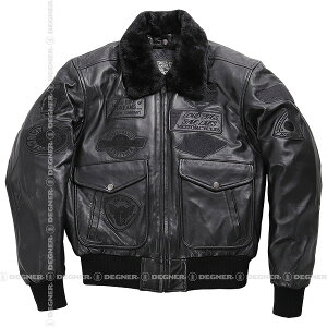 【デグナー(DEGNER)】 16WJ-10C ヴィンテージフライトレザージャケット ブラック M, L, XL, 2XL