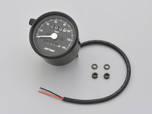 DAYTONA(デイトナ) 【4909449554272】 15621 機械式スピードメーター Φ60 ホワイトLED照明 140km/h ブラックボディ/ブラックパネル