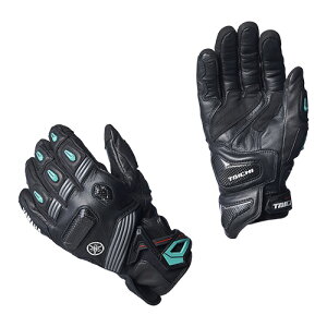 Y'S GEAR YAMAHA Q5F-RST-Y11-01X YL4003 スポーツレザーグローブ ダークグレー/シアン XL バイク用 Q5FRSTY1101X RSタイチOEMモデル