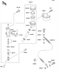 Kawasaki �J���T�L �������i 43059-1318 �z�[�X(�u���[�L)�ARR�@�}�X�^�@�V�����_