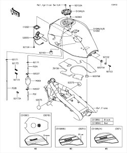 Kawasaki �J���T�L �������i 39156-0532 �p�b�h�A�^���N �C���T�C�h