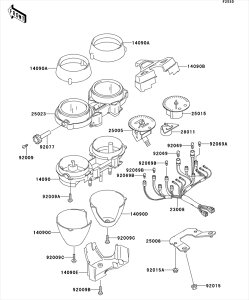 Kawasaki カワサキ 純正部品 14090-1184 カバー、スピード&タコメータ、UPP