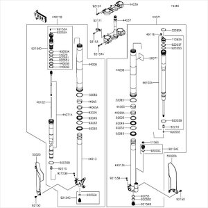 Kawasaki �J���T�L �������i 44025-0010 �����O(�t�H�[�N�s�X�g��)