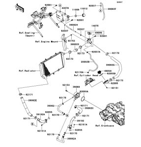 Kawasaki �J���T�L �������i 39062-0308 �z�[�X(�N�[�����O)�A�p�C�v�[�I�C�� �N�[��