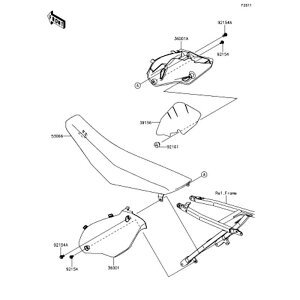Kawasaki �J���T�L �������i 39156-0677 �p�b�h�A�T�C�h �J�o�[�ARH