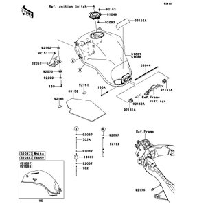 Kawasaki �J���T�L �������i 39156-0982 �p�b�h�A�t���[�G�� �^���N�ARR