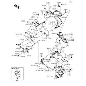 Kawasaki �J���T�L �������i 39156-0998 �p�b�h