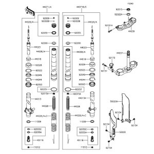 Kawasaki �J���T�L �������i 44026-1635 �X�v�����O(�t�����g�t�H�[�N)�AK=2.94N