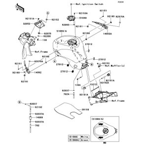 Kawasaki �J���T�L �������i 39156-0469 �p�b�h�A�t���[�G�� �^���N