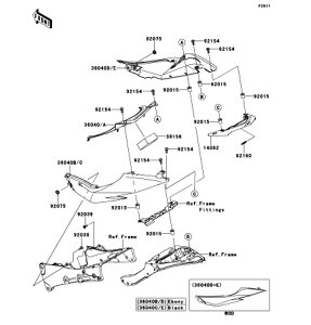 Kawasaki �J���T�L �������i 39156-0529 �p�b�h�A�Z���^ �J�o�[