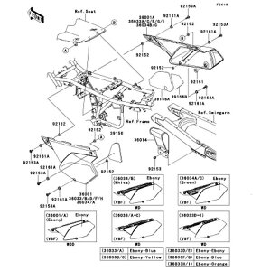 Kawasaki �J���T�L �������i 39156-0198 �p�b�h�A�T�C�h �J�o�[�ARH