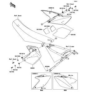 Kawasaki �J���T�L �������i 39156-0342 �p�b�h�A�T�C�h �J�o�[�ARH�ARR�AUPP