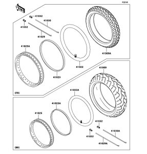 Kawasaki �J���T�L �������i 41025-1405 �����AFR�A1.85X17