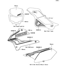 Kawasaki �J���T�L �������i 56069-1739 �p�^�[���A�T�C�h �J�o�[�ALH