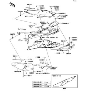 Kawasaki �J���T�L �������i 39156-0401 �p�b�h�A�e�[�� �J�o�[