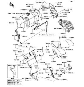 Kawasaki �J���T�L �������i 39156-0593 �p�b�h�A�V�����E�h�ARH
