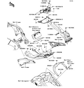 Kawasaki �J���T�L �������i 39156-0754 �p�b�h�A���� �t�F���_
