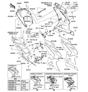 Kawasaki �J���T�L �������i 39156-0434 �p�b�h�A�T�C�h �J�E�����O�ALH�ALWR