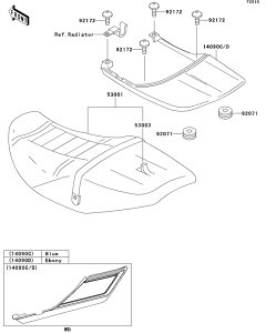 Kawasaki �J���T�L �������i 53003-1296-MA ���U�[�A�V�[�g�A�u���b�N