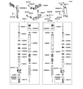 Kawasaki �J���T�L �������i 55020-0320-RZ �K�[�h�A�t�H�[�N�ARH�A�z���C�g