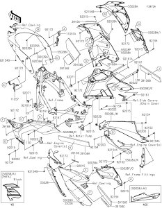 Kawasaki �J���T�L �������i 55028-0645-GU �J�E�����O�ALWR�ALH�AM.P.�V���o�[
