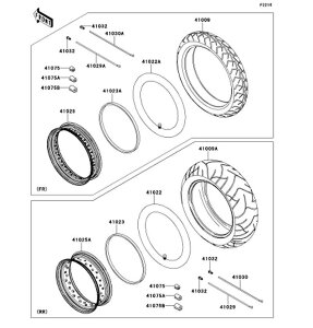 Kawasaki �J���T�L �������i 41009-0651 �^�C���AFR�A130/90-16 67H�AD404F(D)