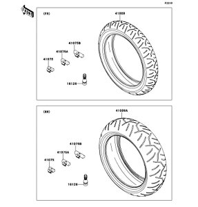Kawasaki �J���T�L �������i 41009-0703 �^�C���AFR�A120/70ZR17(58W)�AS20F