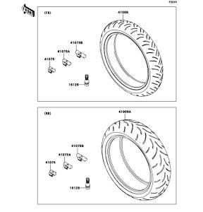 Kawasaki �J���T�L �������i 41009-0733 �^�C���AFR�A120/70ZR17(58W)�ABT016F