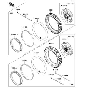 Kawasaki �J���T�L �������i 41022-0105 �`���[�u(�^�C��)�A110/70-17