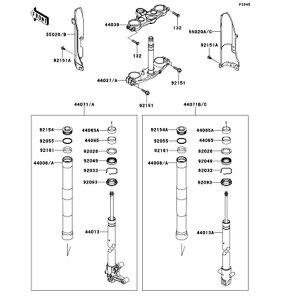 Kawasaki �J���T�L �������i 44008-0046-484 �p�C�v(�t�H�[�N�A�E�^)�ALH�A�S�[���h
