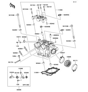 Kawasaki �J���T�L �������i 11008-0191 �w�b�h�R���v(�V�����_)