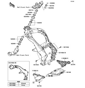 Kawasaki �J���T�L �������i 11056-2433-18R �u���P�b�g�ARR�ARH�A�u���b�N
