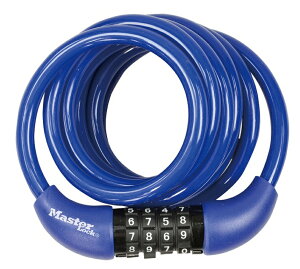 【Master Lock】 【71649291593】マスターロック タ゛イヤル式ケーフ゛ルロック 8221 フ゛ルー