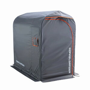 【ドッペルギャンガー】 【4580742230041】 【メーカー直送】バイクガレージ 2020 4ミニ W105 ×L(D)202 ×H176cm グレー・オレンジ DCC610-GY