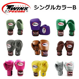 【シングルカラーB】Twins ツインズ ボクシング グローブ 左右セット 本革製 本場タイ産 トレーニング 格闘技