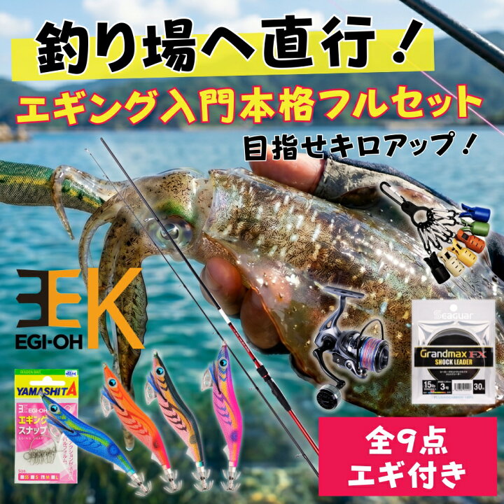 楽天市場】エギング 入門 釣り場直行のエギングセット エギ王K 3.5号 