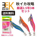 秋イカ厳選3本セット エギ王K 2.5号 ムラムラチェリー カクテルオレンジ ブルーポーション 【3A】初心者おすすめ アオ…