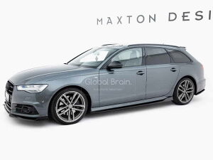 アウディ A6 4G 後期 Sライン/ S6 サイド スカート カバー スポイラー V2/ AUDI スプリッター ディフューザー エアロ パーツ カスタム チューン