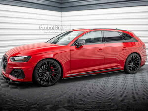 アウディ RS4 B9.5 B9 後期 サイド スカート カバー スポイラー/ AUDI スプリッター ディフューザー エアロ パーツ カスタム チューン
