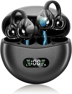 「クーポンで3780円」イヤホン 骨伝導式イヤホン ワイヤレスイヤホン Bluetooth5.4 低遅延 耳挟み式 オープンイヤー 耳掛け 耳を塞がない マイク付き ENC通話 ノイズキャンセリング 超軽量 Hi-Fi高