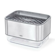 OXO オクソー スポンジホルダー ソープディスペンサー付 ワンプッシュで洗剤が出せる シルバー