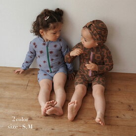 【2set スイムロンパース】ベビー 水着 2点セット 男の子 女の子 帽子付き ロンパース 80 90 100 110 S M ベビー水着 帽子 ラッシュガード ベビー 長袖 キッズ 水着 子供 こども キッズ男の子 伸縮 日除け UV対策 プール 海