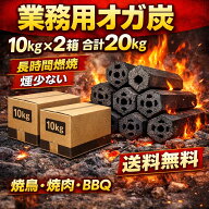 オガ炭 20kg (10kg×2箱) 六角炭 業務用炭 BBQ炭 焼鳥炭 長時間燃焼 煙少ない バーベキュー炭 キャンプ …