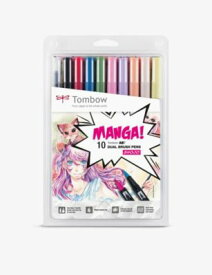 TOMBOW マンガ ショウジョ デュアル ブラシ ペン 10本セット Manga Shojo Dual Brush pens set of 10