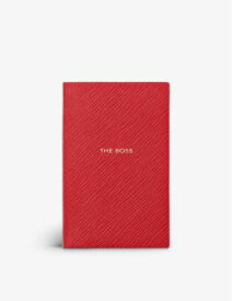 SMYTHSON ワッファー ザ ボス クロスグレイン レザー ノートブック 10.8cm Wafer ‘The Boss’ cross-grain leather notebook 10.8cm #SCARLETRED