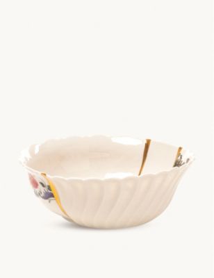 SELETTI キンツギ N2 ポーセレイン 本物 アンド 24ct ゴールド ボウル #NONE gold Kintsugi 15.2cm and お気にいる porcelain bowl