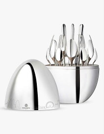 CHRISTOFLE ムード ロンドン シルバープレート ステンレススチール カトラリー 24本セット Mood London silver-plated stainless-steel cutlery set of 24
