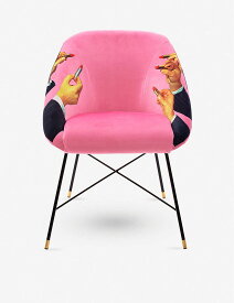 SELETTI トイレットペーパー リップスティックプリント ウッド アンド メタル チェア 86cm Toiletpaper lipstick-print wood and metal chair 86cm