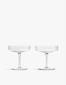 FERM LIVING リップル ストレートサイド グラス シャンパンソーサー 2個セット Ripple straight-sided glass champagne saucers set of two